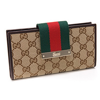 GUCCI グッチ 財布 コピー 181672 FWCZG 9791 キャンバス コンチネンタル 2つ折り長財布 ベージュ/ブラウン/グリーン/レッド